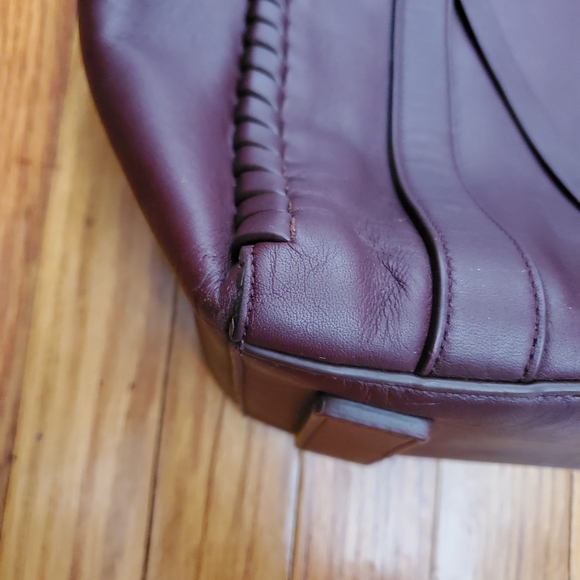 All Saints Ray Burgundy Red  Leather Tote Bag - Picture 12 of 16